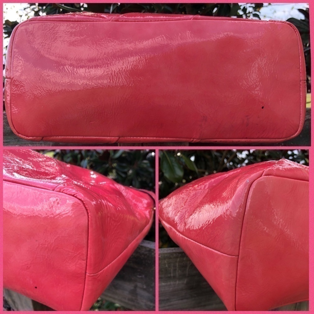 Coach Madison Diagonal Pleat Patent Pink Bag 21300 - Picture 6 of 9